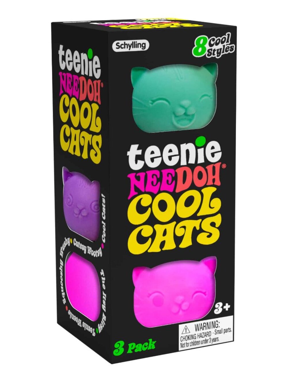 NeeDoh Teenie Cool Cats 🐱💖🩵🧡 3 Pack ✨
